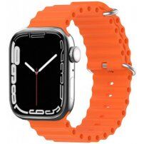 Silikonový oceánský řemínek pro Apple Watch 42mm / 41mm / 40mm / 38mm - neonově oranžový