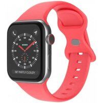 Silikonový řemínek s motýlkovou přezkou pro Apple Watch 42mm / 41mm / 40mm / 38mm - korálový