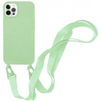 Silikonový kryt s nastavitelným popruhem pro iPhone 11 Pro - zelený