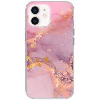 Lesklý mramorový kryt pro iPhone 11 - růžovofialový