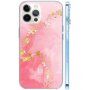 Lesklý mramorový kryt pro iPhone 12 Pro Max - růžový