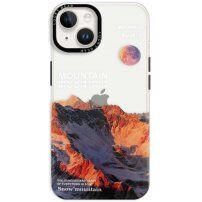 Lesklý transparentní kryt s motivem pro iPhone 14 Plus - hory