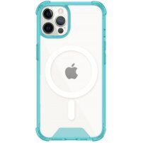 Transparentní kryt s barevným rámečkem a MagSafe pro iPhone 11 Pro Max - modrý
