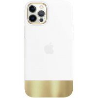 Ochranný kryt s pokovenou spodní částí pro iPhone 11 Pro Max - bílý