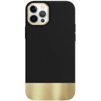 Ochranný kryt s pokovenou spodní částí pro iPhone 12 Pro Max - černý