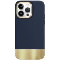 Ochranný kryt s pokovenou spodní částí pro iPhone 13 Pro Max - modrý