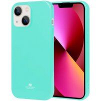 Goospery lesklý kryt z měkkého plastu pro iPhone 14 - tyrkysový
