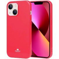 Goospery lesklý kryt z měkkého plastu pro iPhone 14 Plus - neonově růžový