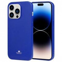 Goospery lesklý kryt z měkkého plastu pro iPhone 14 Pro - modrý
