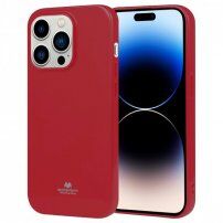 Goospery lesklý kryt z měkkého plastu pro iPhone 14 Pro - červený