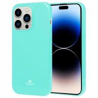 Goospery lesklý kryt z měkkého plastu pro iPhone 14 Pro Max - tyrkysový