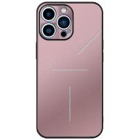 R-Just hliníkový ochranný kryt s ochranou čoček fotoaparátu pro iPhone 13 Pro - růžovozlatý