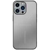 R-Just hliníkový kryt s ochranou čoček fotoaparátu pro iPhone 14 Pro Max - stříbrný