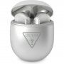 Guess True Wireless Triangle Logo bezdrátová sluchátka pro Apple zařízení - stříbrná