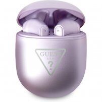 Guess True Wireless Triangle Logo bezdrátová sluchátka pro Apple zařízení - fialová