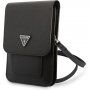 Guess Saffiano Triangle Logo univerzální brašna pro iPhone - černá