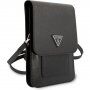 Guess Saffiano Triangle Logo univerzální brašna pro iPhone - černá