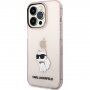 Karl Lagerfeld IML Choupette NFT transparentní kryt pro iPhone 14 Pro Max - růžový