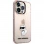 Karl Lagerfeld IML Choupette NFT transparentní kryt pro iPhone 14 Pro Max - růžový