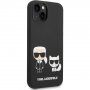 Karl Lagerfeld and Choupette silikonový kryt pro iPhone 14 Plus - černý