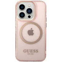 Guess Translucent transparentní kryt s MagSafe pro iPhone 14 Pro Max - růžový