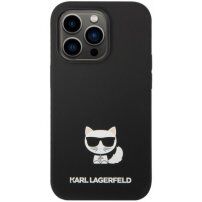 Karl Lagerfeld Choupette silikonový kryt pro iPhone 14 Pro - černý