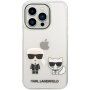 Karl Lagerfeld Ikonik Karl and Choupette kryt pro iPhone 14 Pro Max - čirý