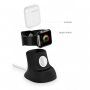 USAMS US-ZJ051 2v1 silikonový stojánek pro AirPods s prostorem na nabíjecí kabel pro Apple Watch - šedý