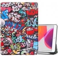 Pouzdro s prostorem na Apple Pencil a funkcí uspání pro iPad 10,2" (2019-2021) - graffiti