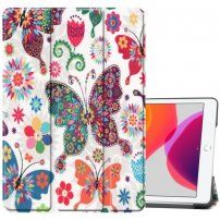 Pouzdro s funkcí uspání pro iPad 10,2" (2019-2021) - motýli a květiny