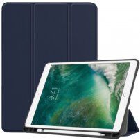 Pouzdro z PU kůže s prostorem na Apple Pencil a funkcí uspání pro iPad Air 3 (2019) / Pro 10,5" - tmavě modré