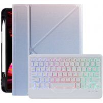 Pouzdro s barevně podsvícenou klávesnicí a prostorem na Apple Pencil pro iPad 9,7" (2017/2018) / Air 1 / 2 / Pro 9,7" - fialové