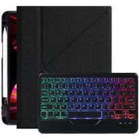 Pouzdro s barevně podsvícenou klávesnicí a prostorem na Apple Pencil pro iPad 9,7" (2017/2018) / Air 1 / 2 / Pro 9,7" - černé