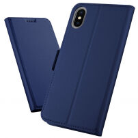 Flipové pouzdro se stojánkem pro iPhone XS Max - tmavě modrá