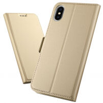 Flipové pouzdro se stojánkem pro iPhone XS Max - zlatá