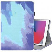 Pouzdro se vzorem vodových barev a prostorem na karty pro iPad 9,7" (2017/2018) / Air 1 / 2 / Pro 9,7" - modré