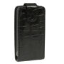Vyklápěcí pouzdro pro iPhone 4 / 4S ve stylu krokodýlí kůže - černé