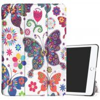 Pouzdro s funkcí uspání pro iPad 9,7" (2017/2018) - motýli a květy