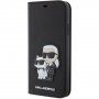 Karl Lagerfeld Saffiano Karl and Choupette NFT flipové pouzdro pro iPhone 11 - černé