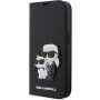 Karl Lagerfeld Saffiano Karl and Choupette NFT flipové pouzdro pro iPhone 13 Pro Max - černé