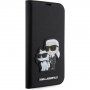 Karl Lagerfeld Saffiano Karl and Choupette NFT flipové pouzdro pro iPhone 13 Pro Max - černé