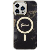 Guess Marble IML kryt s MagSafe pro iPhone 13 Pro Max - černý