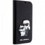 Karl Lagerfeld Saffiano Karl and Choupette NFT flipové pouzdro pro iPhone 14 - černé