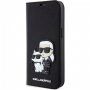 Karl Lagerfeld Saffiano Karl and Choupette NFT flipové pouzdro pro iPhone 14 - černé