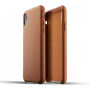 Mujjo Full Leather pouzdro pro iPhone XR - žlutohnědé