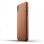 Mujjo Full Leather pouzdro pro iPhone XR - žlutohnědé