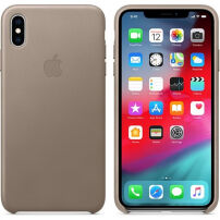 Originální Apple kožené pouzdro pro iPhone XS Max - kouřová