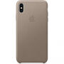 Originální Apple kožené pouzdro pro iPhone XS Max - kouřová