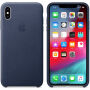 Originální Apple kožené pouzdro pro iPhone XS Max - půlnočně modrá