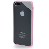 Ochranný průhledný plastový kryt s rámečkem pro iPhone 5 / 5S / SE (2016) - purpurový
